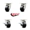 Service Caster 4 Inch Kingpinless Rubber on Steel Wheel Swivel Caster Set with 2 Brakes SCC SCC-KP30S420-RSR-2-SLB-2 - alternate 4